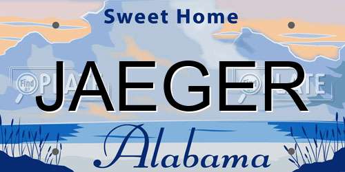 JAEGER Alabama License Plate