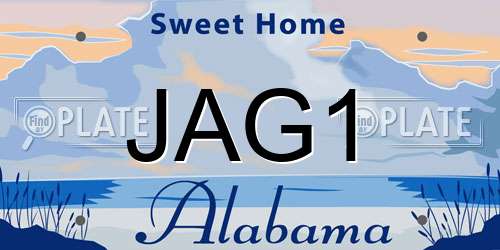 JAG1 Alabama License Plate