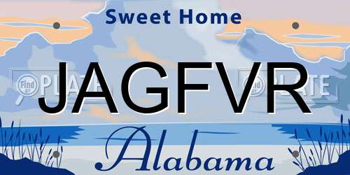 JAGFVR Alabama License Plate