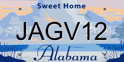 JAGV12 Alabama License Plate