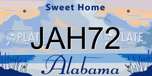 JAH72 Alabama License Plate