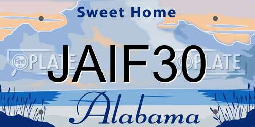 JAIF30 Alabama License Plate