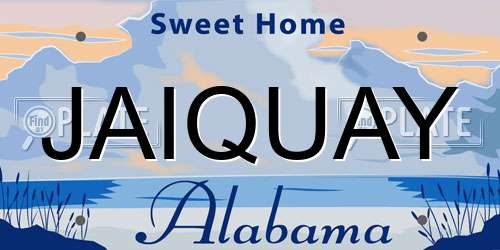 JAIQUAY Alabama License Plate