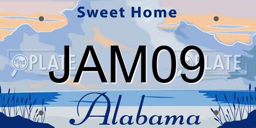 JAM09 Alabama License Plate