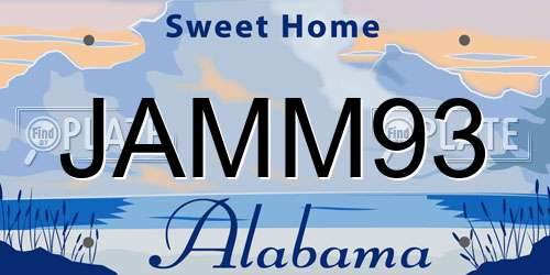 JAMM93 Alabama License Plate