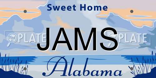 JAMS Alabama License Plate