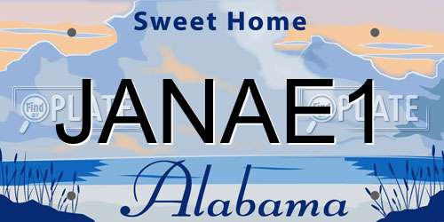 JANAE1 Alabama License Plate
