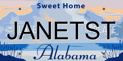 JANETST Alabama License Plate