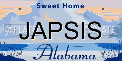 JAPSIS Alabama License Plate