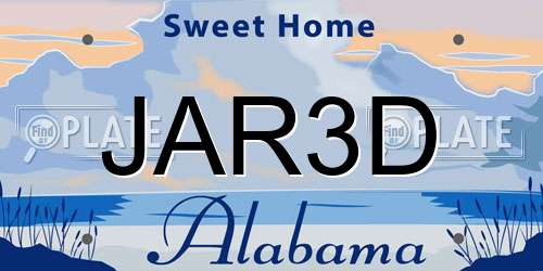 JAR3D Alabama License Plate