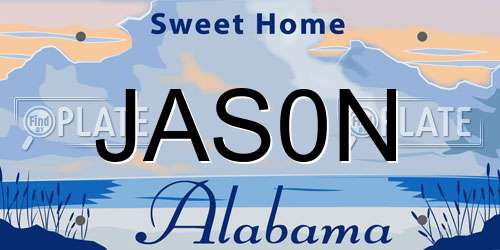 JAS0N Alabama License Plate