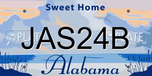 JAS24B Alabama License Plate