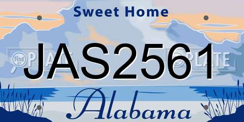 JAS2561 Alabama License Plate