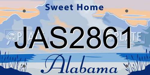 JAS2861 Alabama License Plate