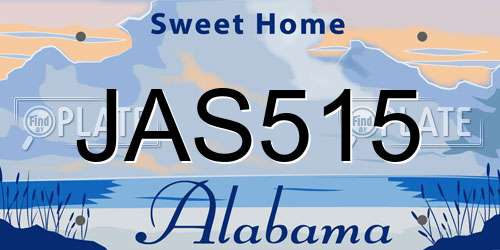JAS515 Alabama License Plate