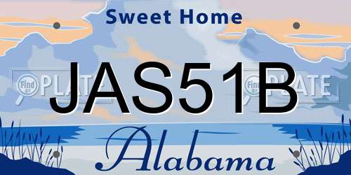 JAS51B Alabama License Plate