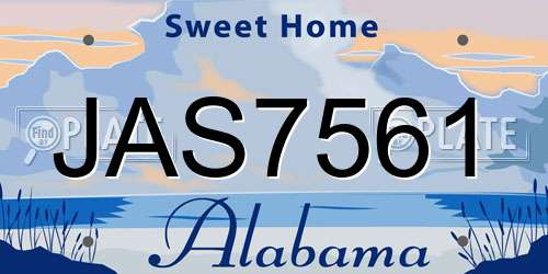 JAS7561 Alabama License Plate