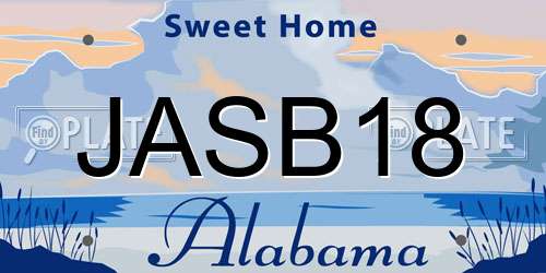 JASB18 Alabama License Plate