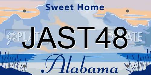 JAST48 Alabama License Plate