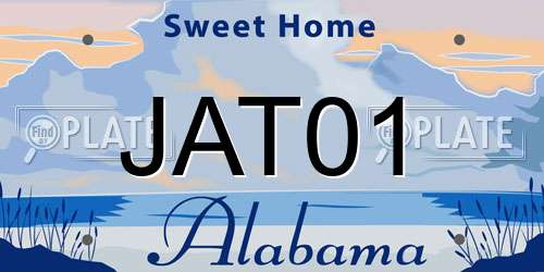 JAT01 Alabama License Plate