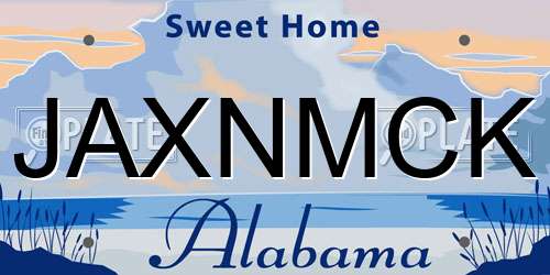 JAXNMCK Alabama License Plate