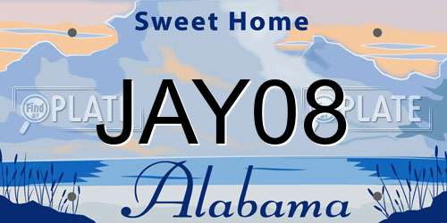 JAY08 Alabama License Plate