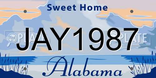 JAY1987 Alabama License Plate