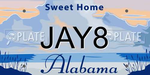 JAY8 Alabama License Plate