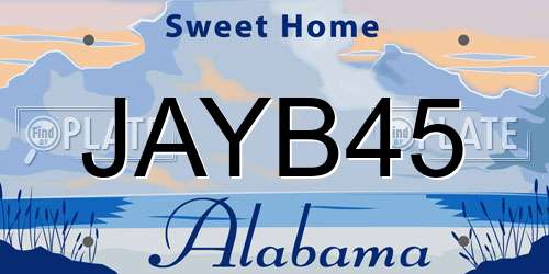 JAYB45 Alabama License Plate
