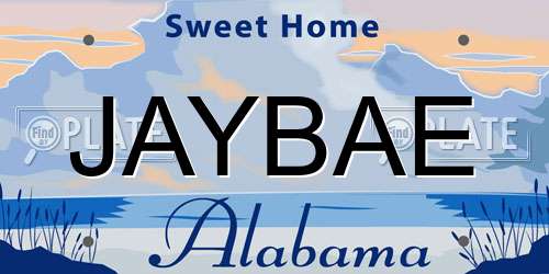 JAYBAE Alabama License Plate