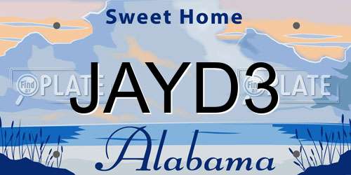 JAYD3 Alabama License Plate