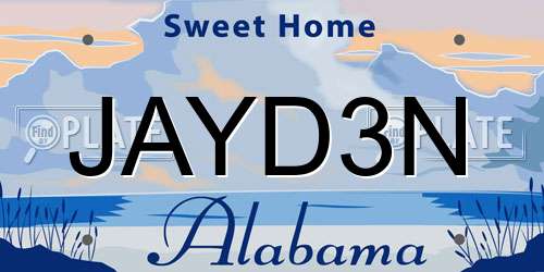 JAYD3N Alabama License Plate