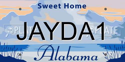 JAYDA1 Alabama License Plate