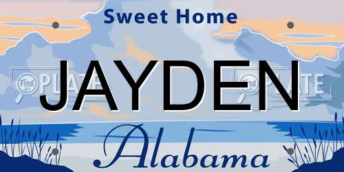 JAYDEN Alabama License Plate