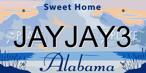 JAYJAY3 Alabama License Plate