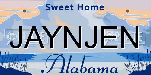 JAYNJEN Alabama License Plate