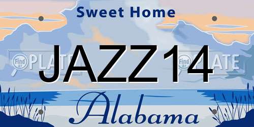 JAZZ14 Alabama License Plate