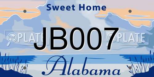 JB007 Alabama License Plate