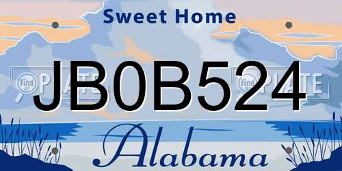 JB0B524 Alabama License Plate
