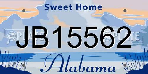 JB15562 Alabama License Plate