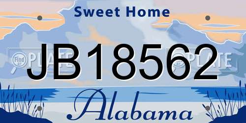 JB18562 Alabama License Plate