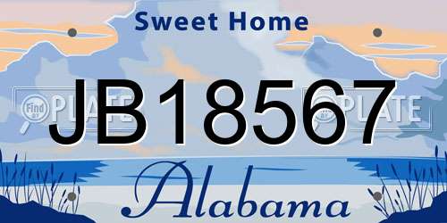 JB18567 Alabama License Plate
