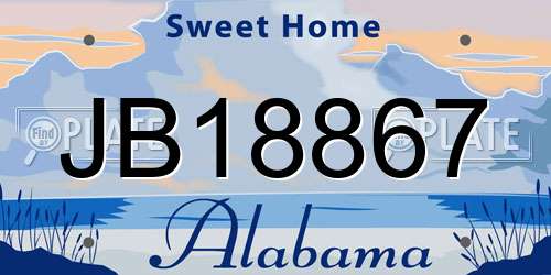 JB18867 Alabama License Plate