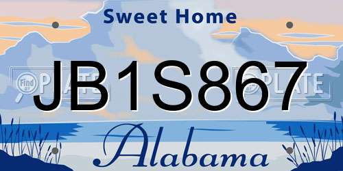 JB1S867 Alabama License Plate