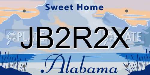 JB2R2X Alabama License Plate