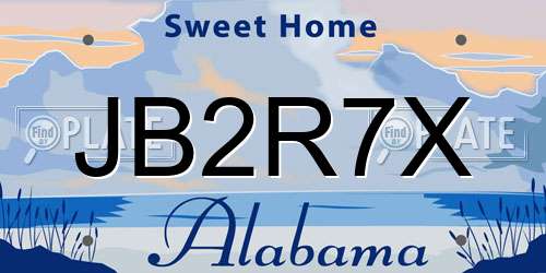 JB2R7X Alabama License Plate