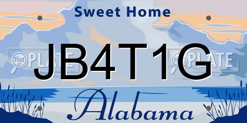 JB4T1G Alabama License Plate