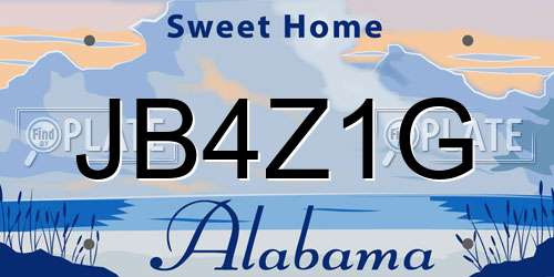 JB4Z1G Alabama License Plate