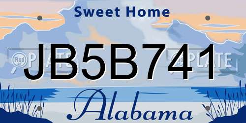 JB5B741 Alabama License Plate