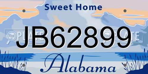 JB62899 Alabama License Plate